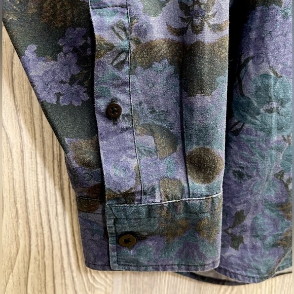 TOPMAN FLORAL BLUE DRESS SHIRT MEDIUM Mens Fashion Relaxed Casual - Picture 7 of 9